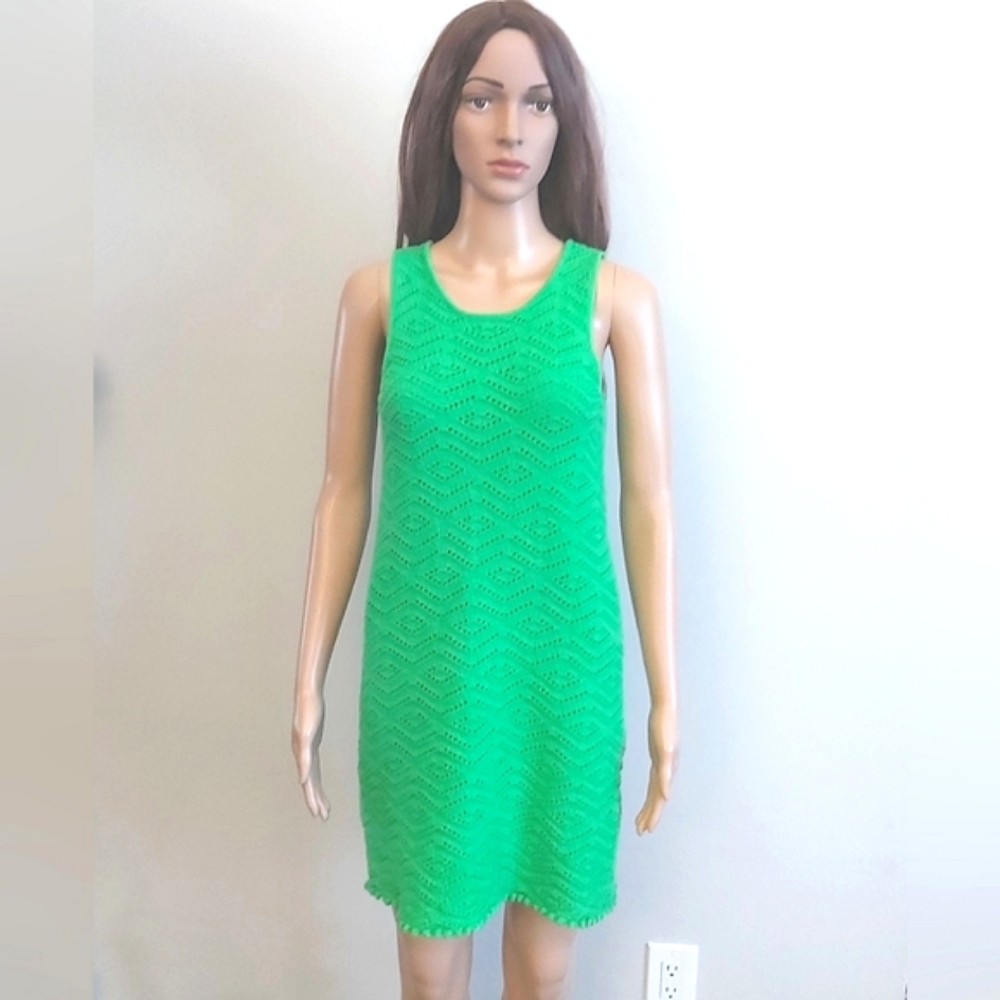 Zara green crochet dress sleeveless